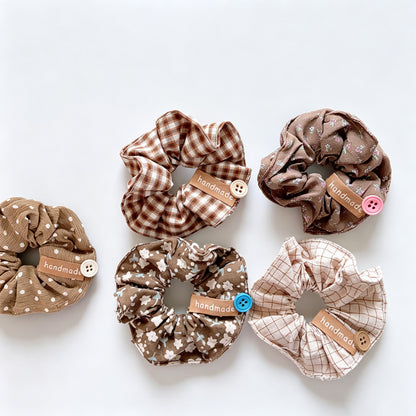 Plaid Fabric Scrunchie Hair Tie