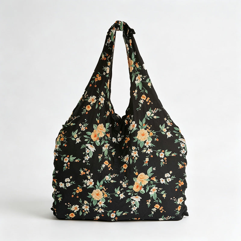 Textured Pleated Storage Tote Bag