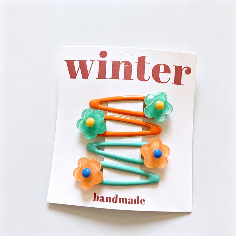 Resin Flower Mini BB Hair Clips