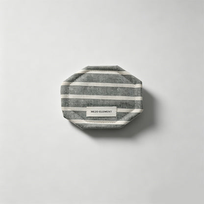 Striped Linen Blend Fabric Placemat & Coaster