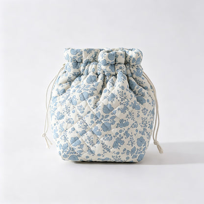 Floral Print Drawstring Storage Pouch