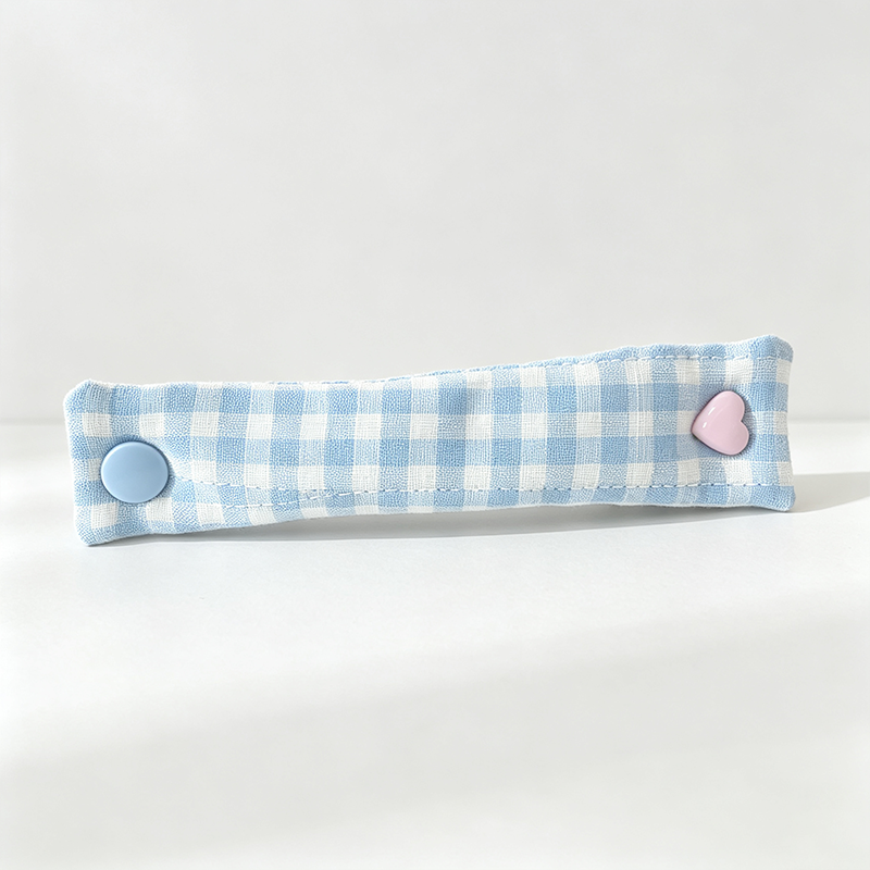 Grid Print Decor Snap Closure Data Cable Organizer