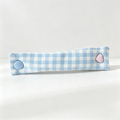 Grid Print Decor Snap Closure Data Cable Organizer