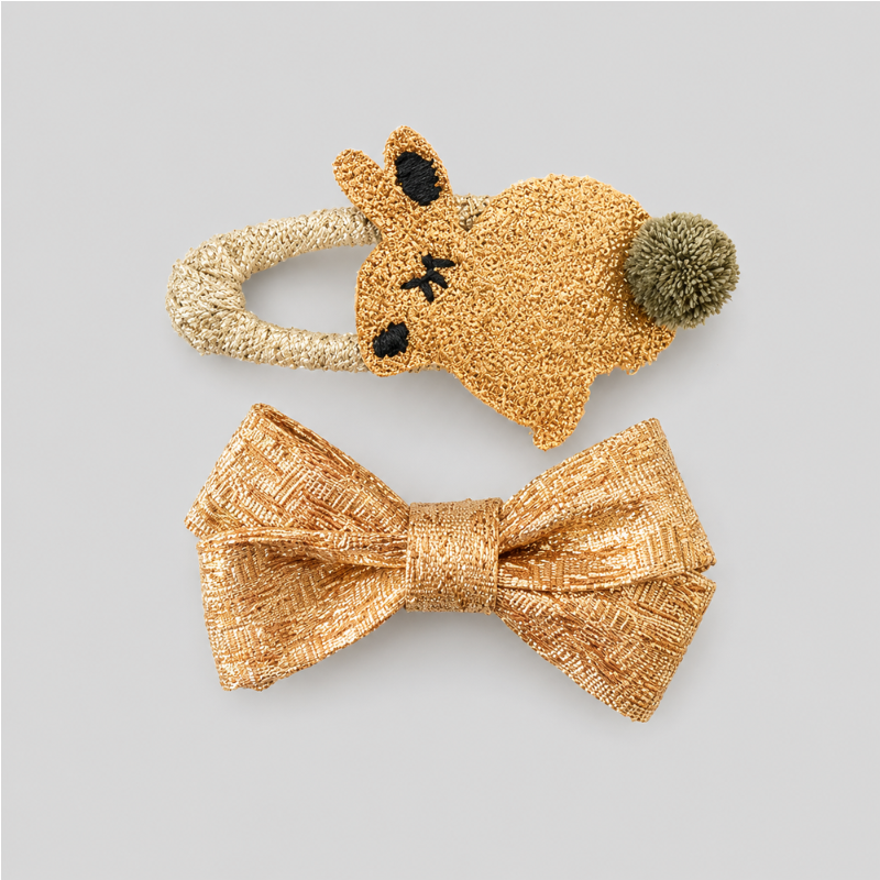 Gold Motif Hair Clip Set