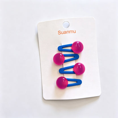Bright Candy Bead BB Snap Hair Clips