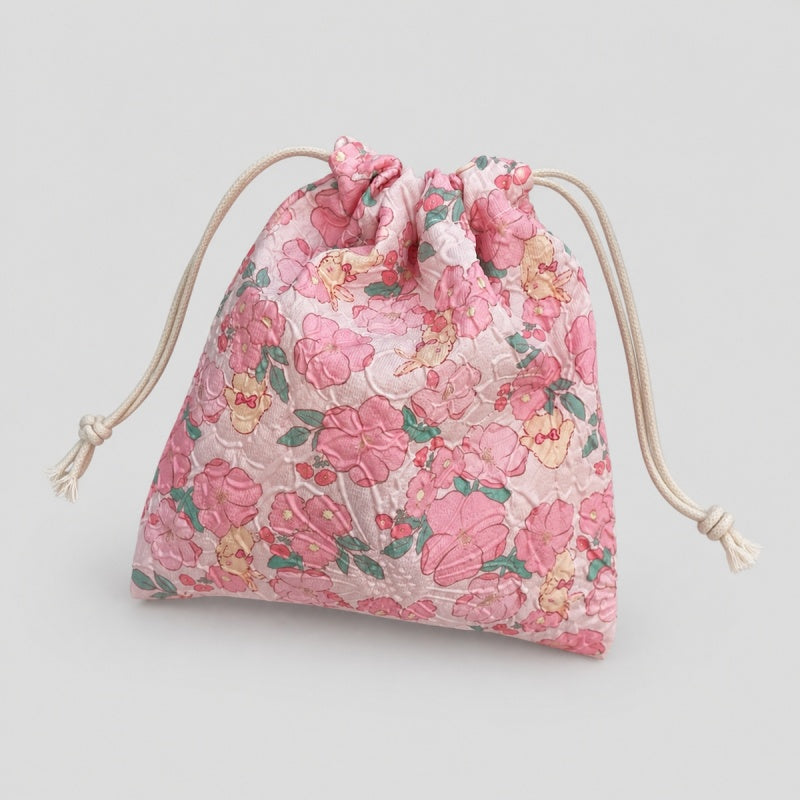 Floral Lace Drawstring Pouch