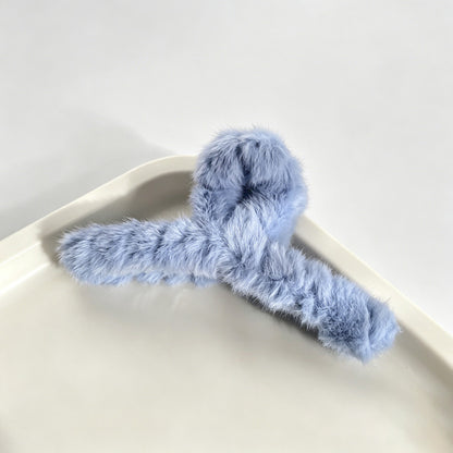Fuzzy Bow Claw Clip