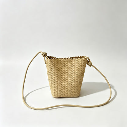 Woven Bucket Crossbody Bag