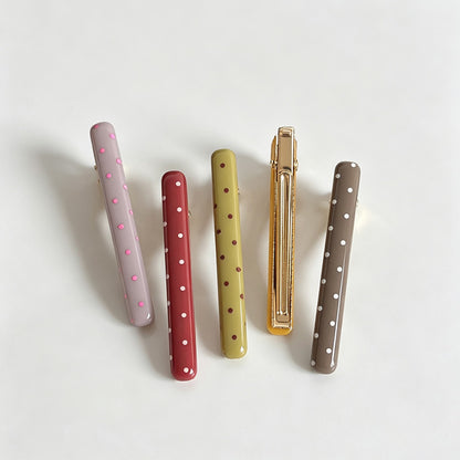 Polka Dot Alligator Hair Barrette