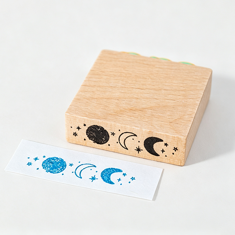 Beech Wood Rubber Stamp