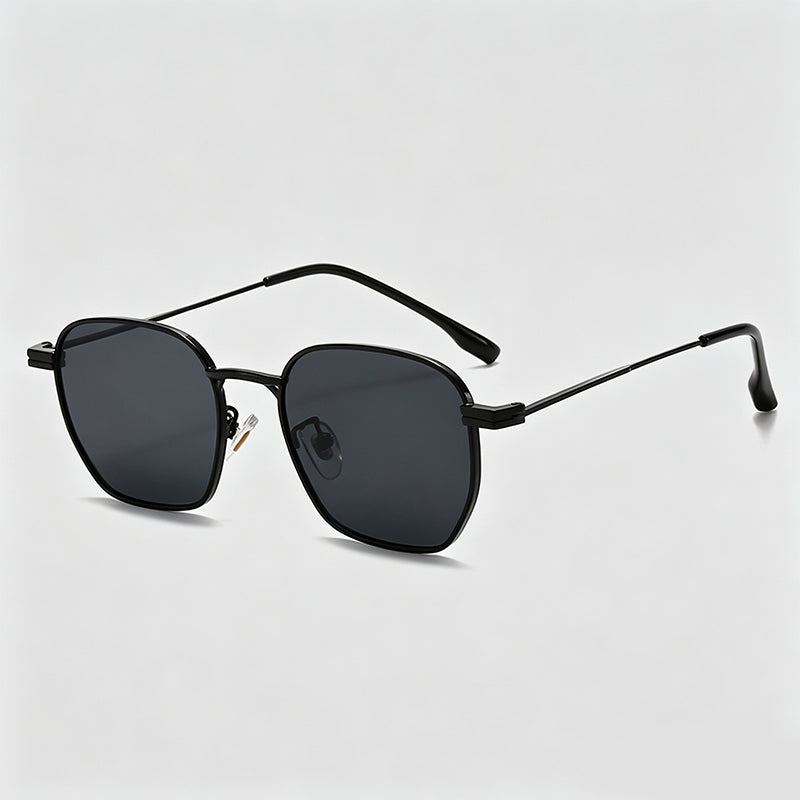 Slim Metal Irregular Rectangle Retro Sunglasses