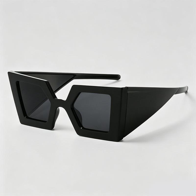 Oversized Wide Temple Irregular Square Futuristic Sunglasses