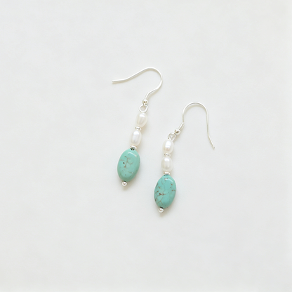 Turquoise 925 Silver Hook Earrings