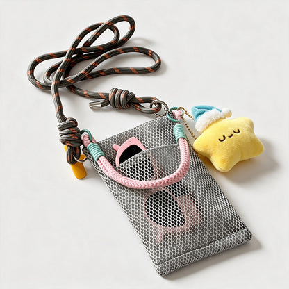 Star Charm Mesh Phone Pouch