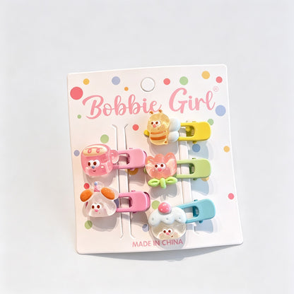 Animal Shape Resin Hair Clips Set