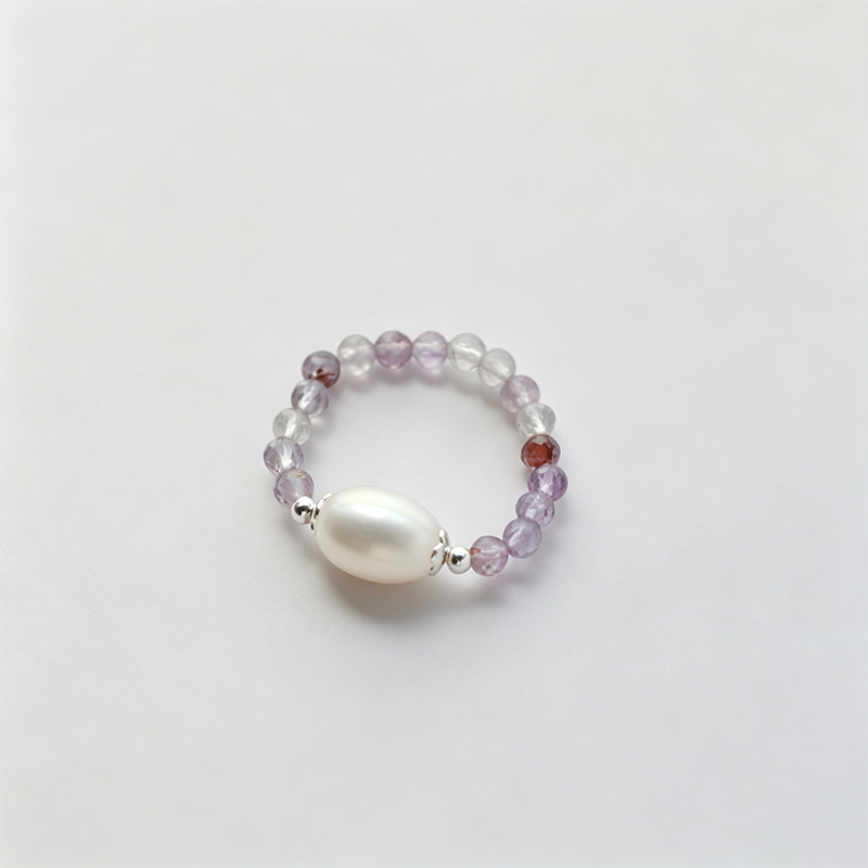 Elastic U Shape Beaded Ring
