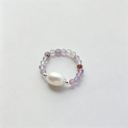 Elastic U Shape Beaded Ring