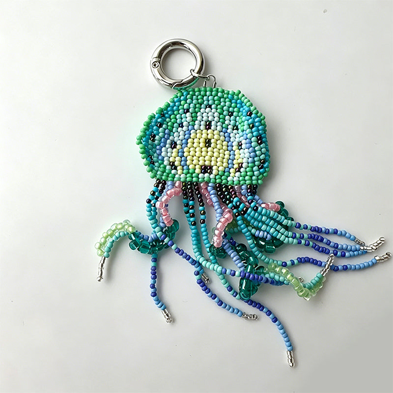 Handmade Beaded Jellyfish Keychain
