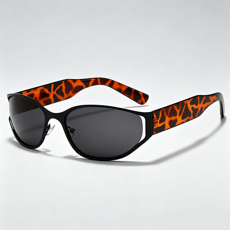 Hollow Oval Metal Y2K Women Sunglasses