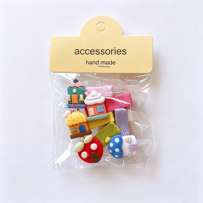 Resin House Hair Clips Set