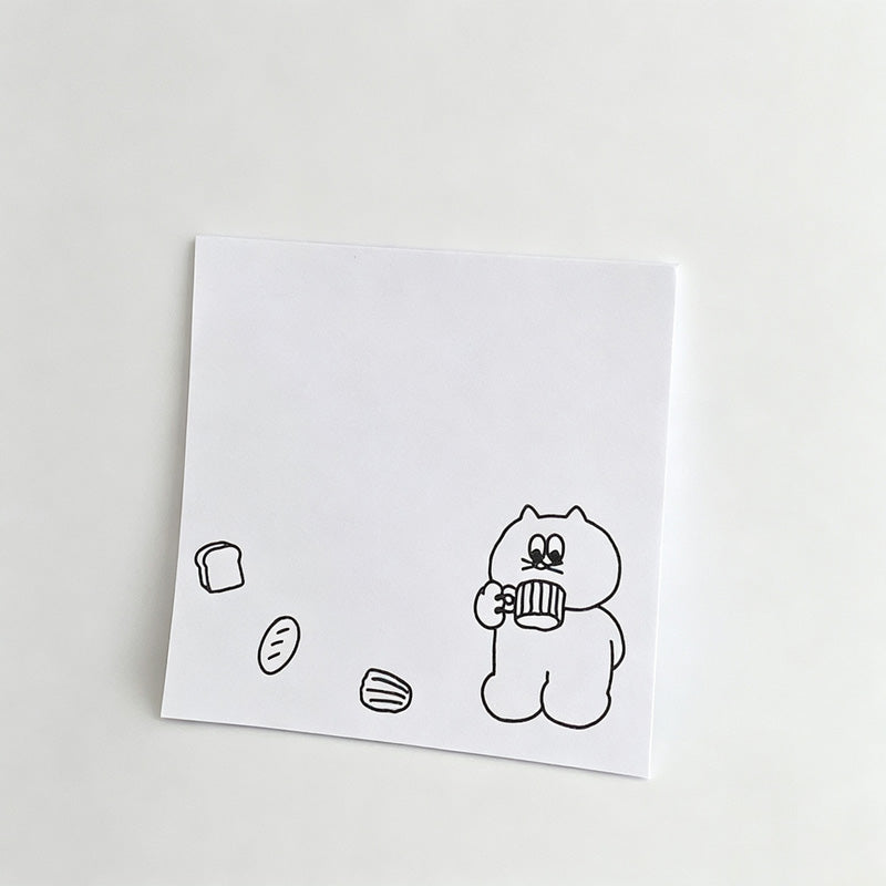 Line‑Art Cat Non‑Sticky Notes