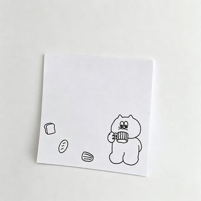 Line‑Art Cat Non‑Sticky Notes