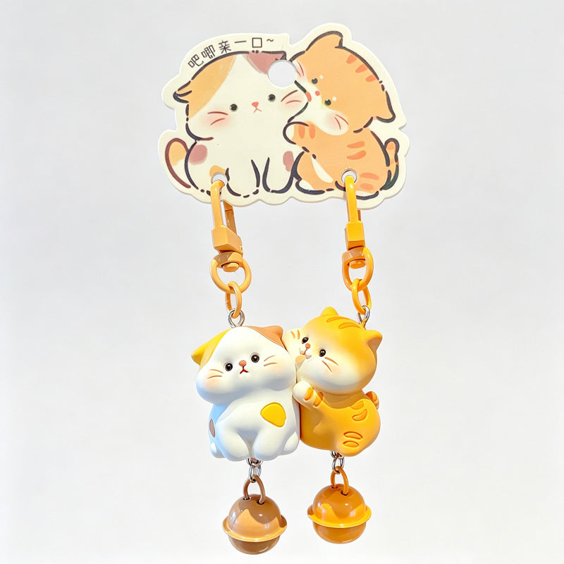 Magnetic 2‑Piece Resin Cat Keychain Set