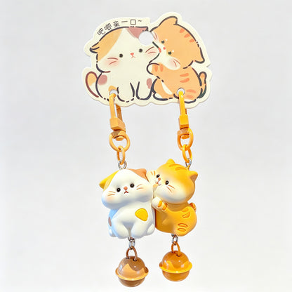Magnetic 2‑Piece Resin Cat Keychain Set