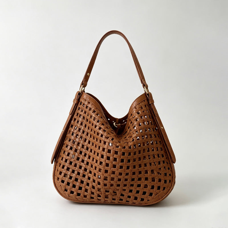 Woven Cutout Shoulder Bag