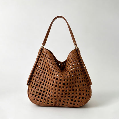 Woven Cutout Shoulder Bag