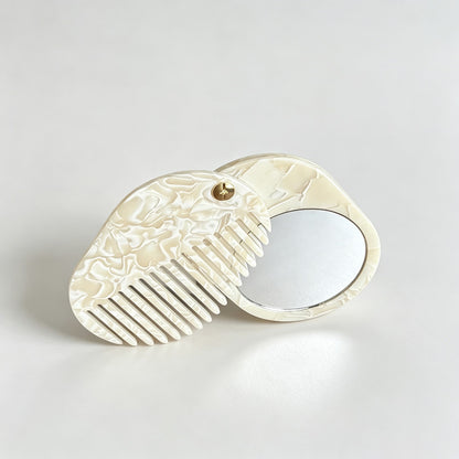 Acetate Folding Hair Comb Mirror