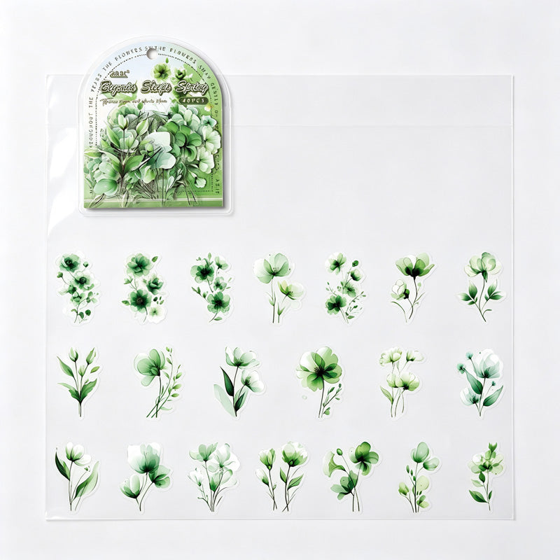 PET Vintage Floral Stickers