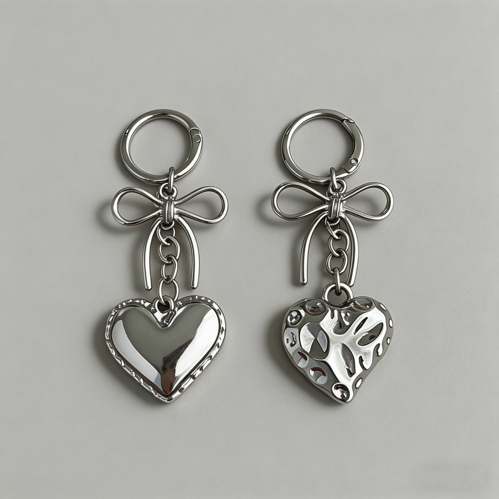 Silver Bow Heart Pendant Bag C - Shopdayla Wholesale - #6354