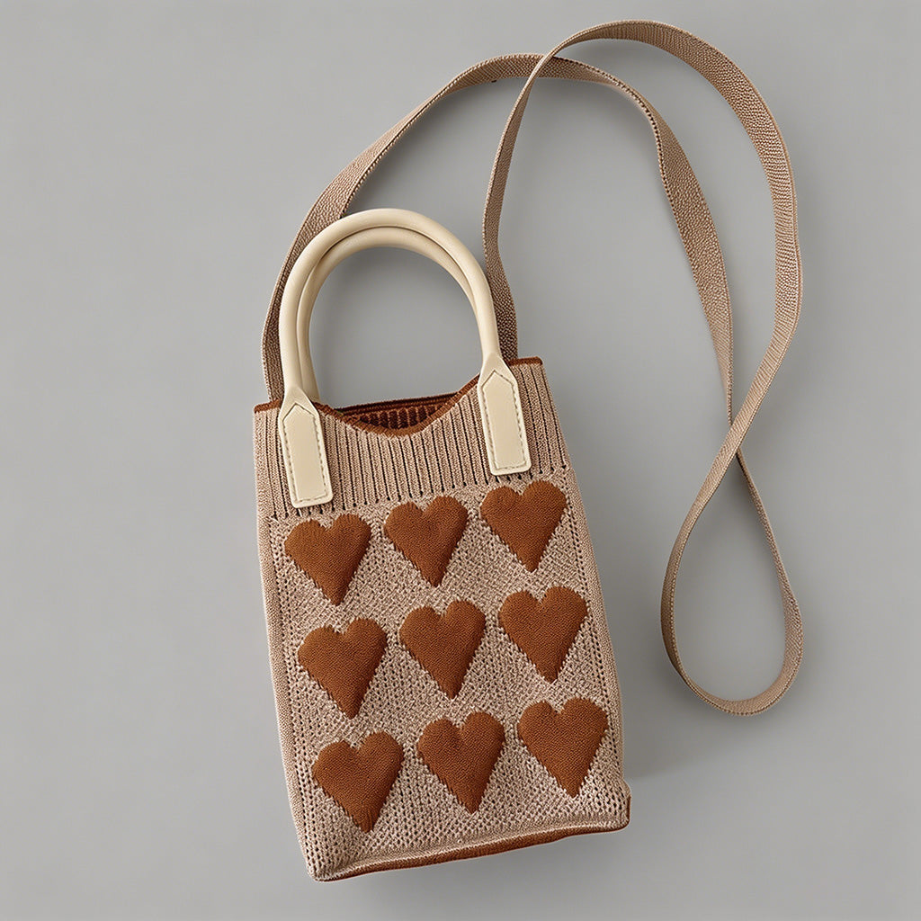Vintage Knit Argyle Tote Bag - Shopdayla Wholesale - #3282