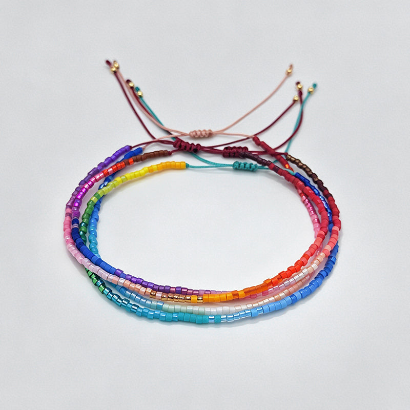 Gradient Rainbow Micro Beaded - Shopdayla Wholesale - #5874