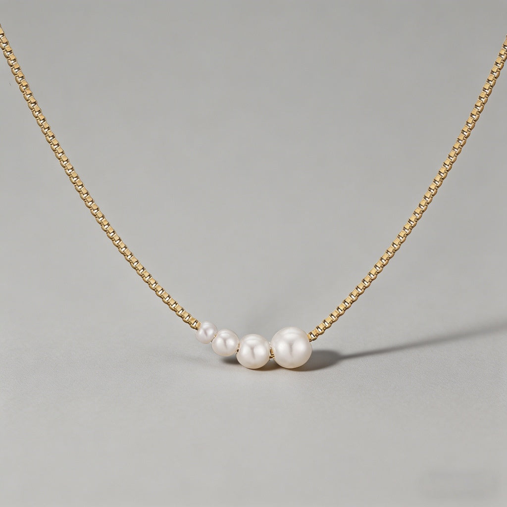 Pearl 18K Gold Plated Stainles - Shopdayla Wholesale - #8466
