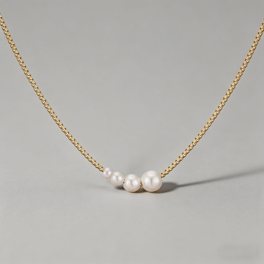 Pearl 18K Gold Plated Stainles - Shopdayla Wholesale - #8466