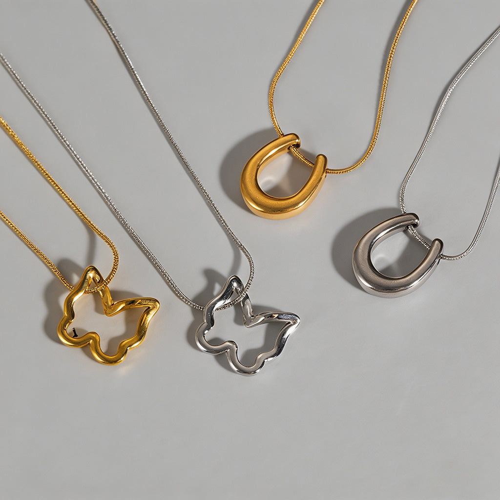 Open Shape Snake Chain Necklac - Shopdayla Wholesale - #3170
