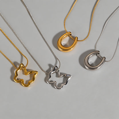Open Shape Snake Chain Necklac - Shopdayla Wholesale - #3170