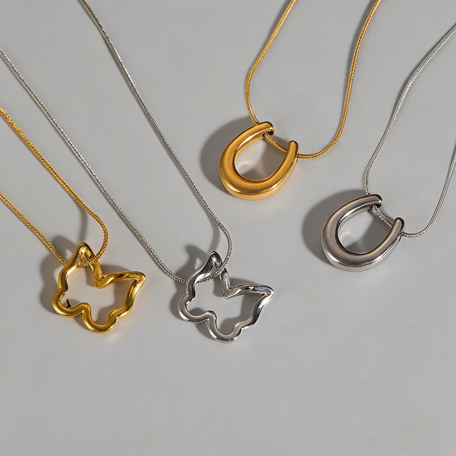 Open Shape Snake Chain Necklac - Shopdayla Wholesale - #3170