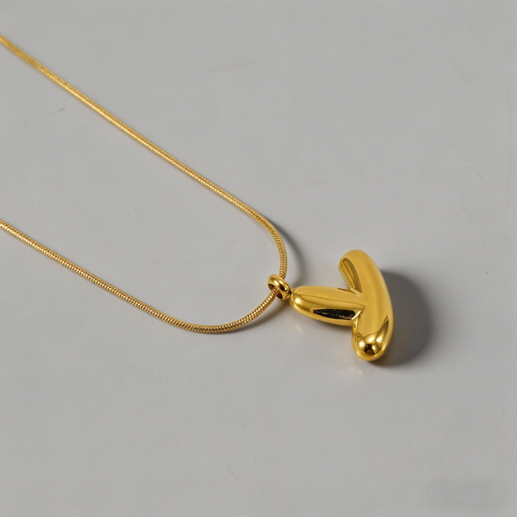 3D Bubble Letter Initial Neckl - Shopdayla Wholesale - #6082