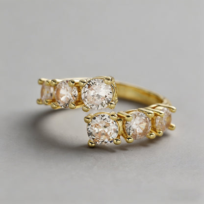 Curved 6-Stone Contour Band Ri - Shopdayla Wholesale - #3394