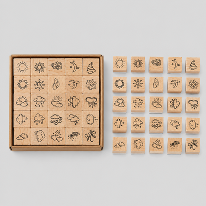 Mini Themed Wooden Rubber Stam - Shopdayla Wholesale - #3346