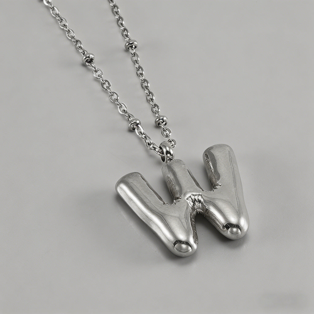 3D Bubble Letter Initial Neckl - Shopdayla Wholesale - #4386