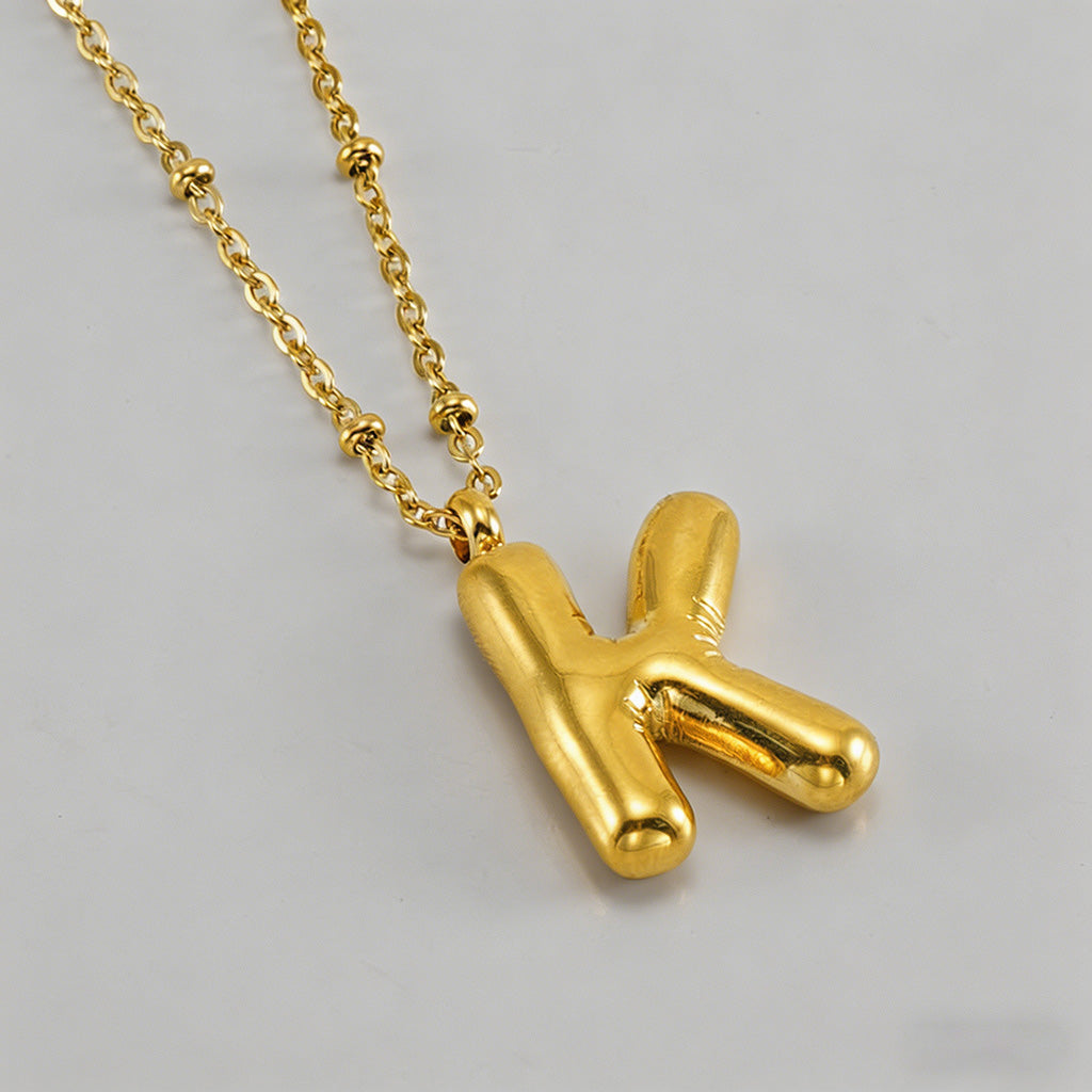 3D Bubble Letter Initial Neckl - Shopdayla Wholesale - #9570