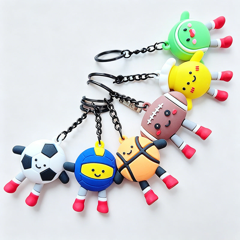 Sports Ball Cartoon Keychains - Shopdayla Wholesale - #2738