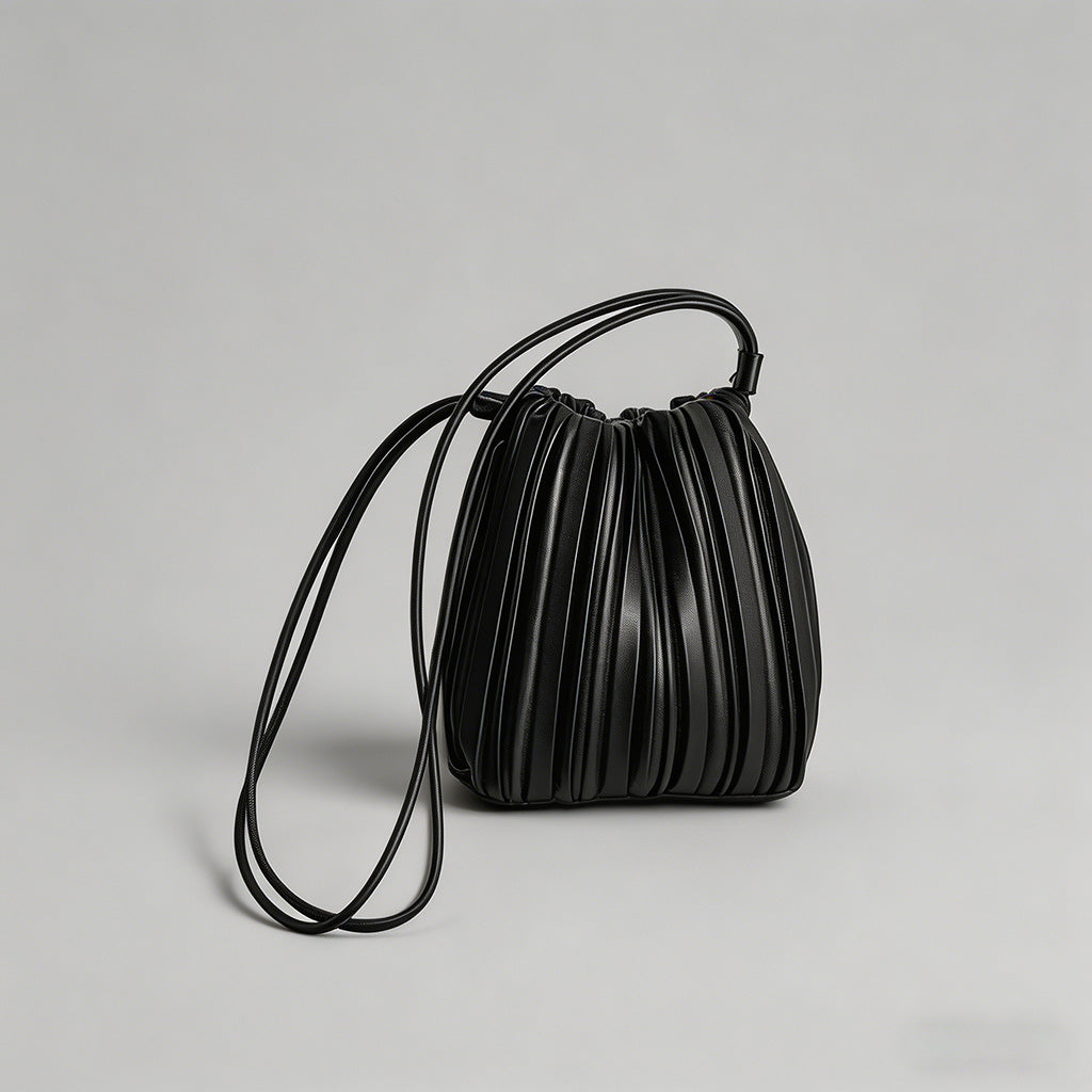 Pleated Faux Leather Crossbody - Shopdayla Wholesale - #5762