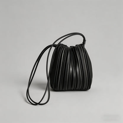 Pleated Faux Leather Crossbody - Shopdayla Wholesale - #5762