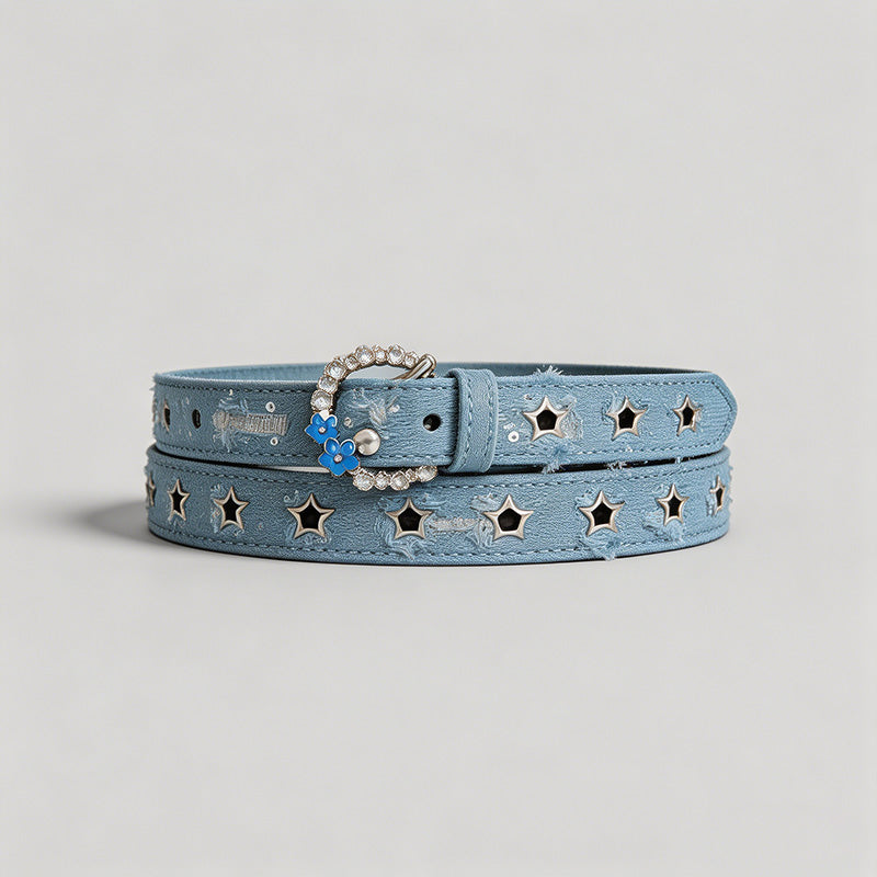 Denim Rhinestone Buckle Hole-F - Shopdayla Wholesale - #2306