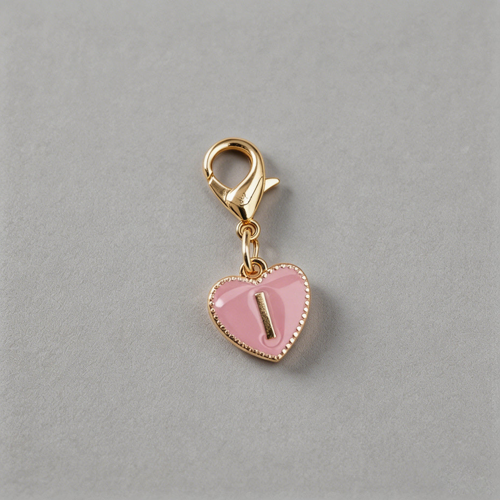 Heart Initial Keychain Charm - Shopdayla Wholesale - #2578
